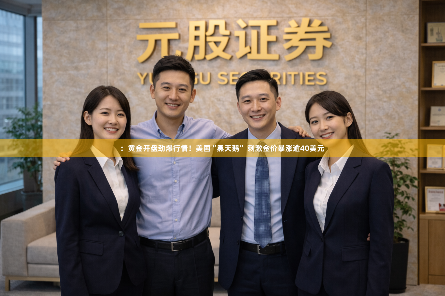 ：黄金开盘劲爆行情！美国“黑天鹅” 刺激金价暴涨逾40美元